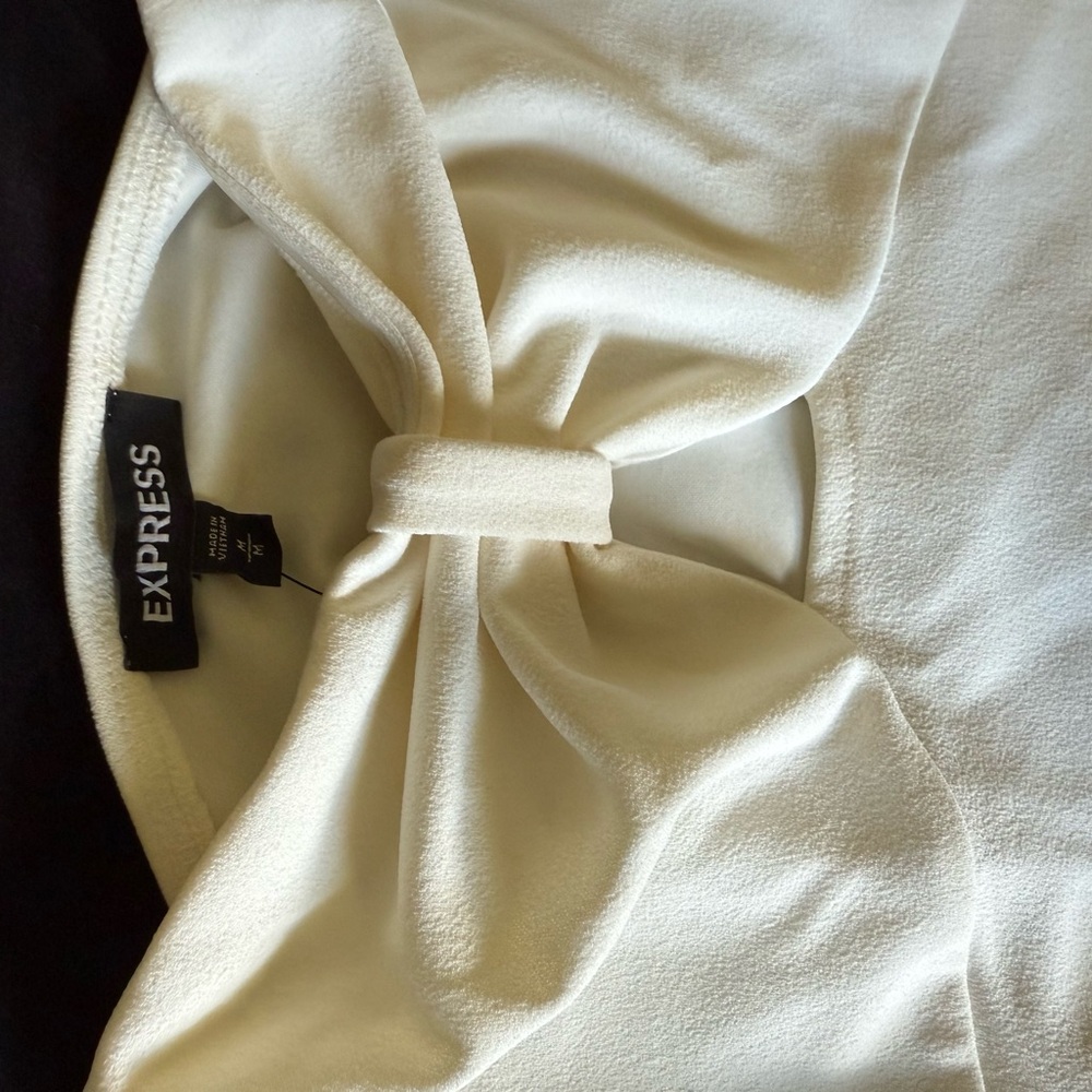 Express Cream Bow Detail Chemise